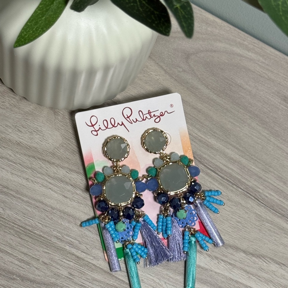 Lilly Pulitzer Blue Chandelier Earrings - Picture 4 of 5